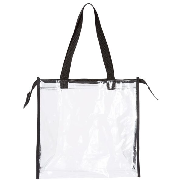 Clear Tote with Gusseted And Zippered Top Thumbnail