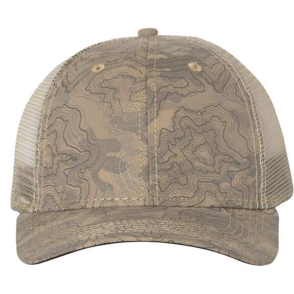 Structured Mid Profile Camo Print Trucker Hat Thumbnail