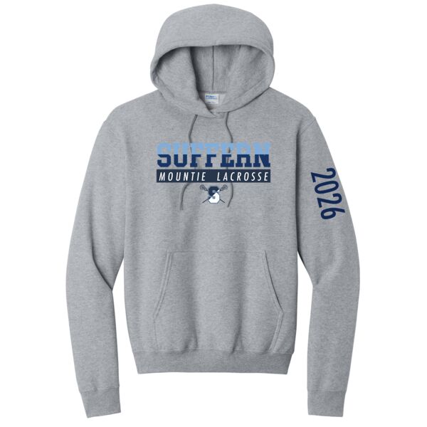 Suffern Mountie Lacrosse Unisex Fleece Hoodie Sweatshirts (with 2026 on the sleeve) Thumbnail