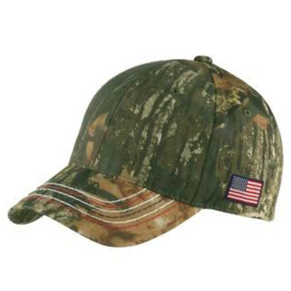 Americana Contrast Stitch Camouflage Cap Thumbnail