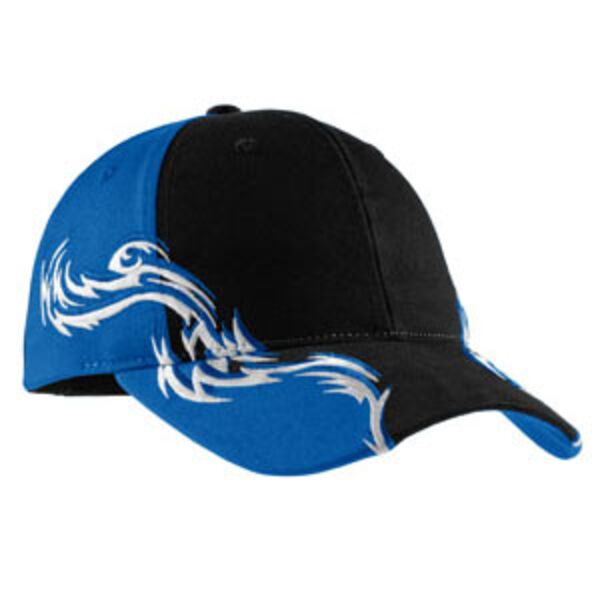 Colorblock Racing Cap with Flames Thumbnail