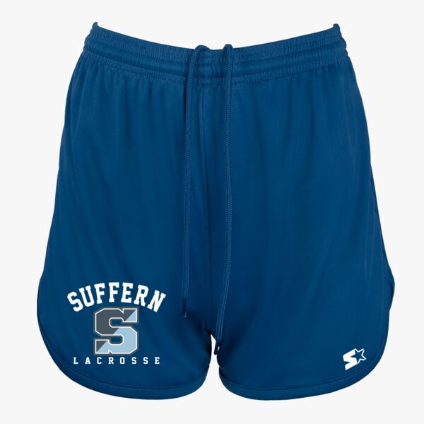 Suffern White Logo Starter Women/Girls Basic Training Scallop Shorts Thumbnail