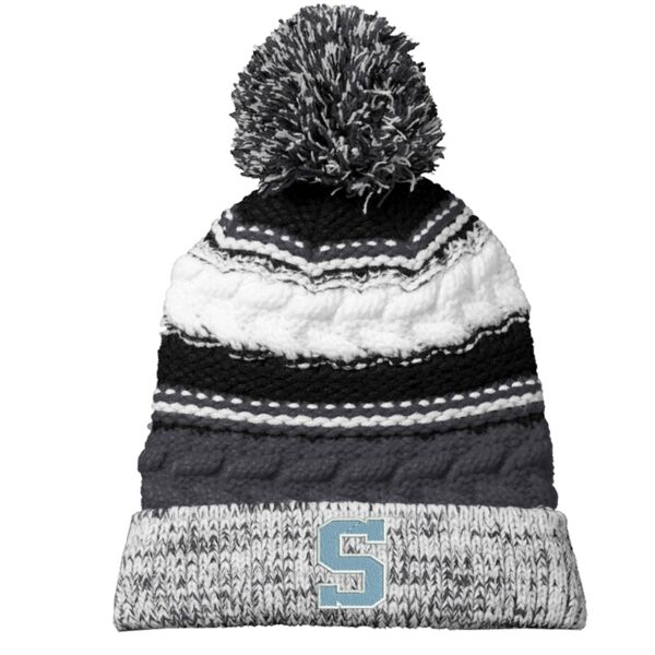 Sparta Pom Pom Chunky Knit Beanie Hat Thumbnail