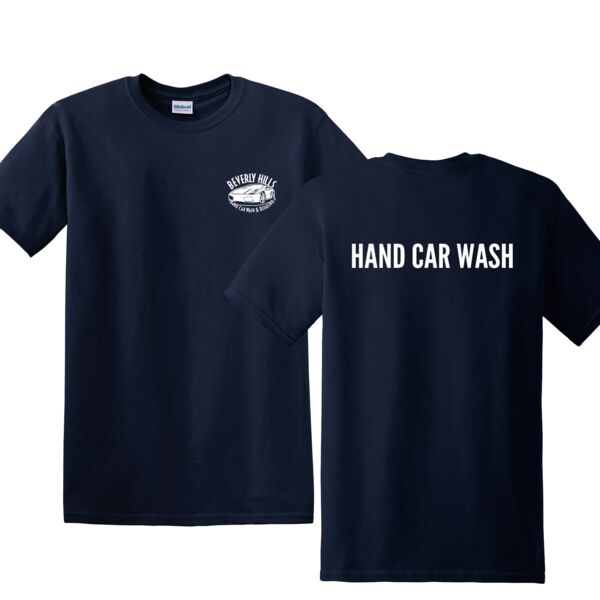 Beverly Hills Car Wash 100% Cotton Short Sleeve Shirt - Navy (White Logo) Thumbnail