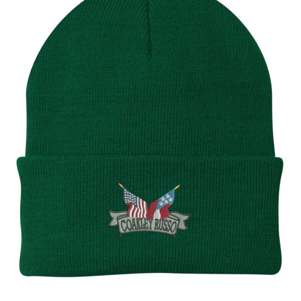 Coakley Russo Logo Winter Beanie Knit Cap Thumbnail