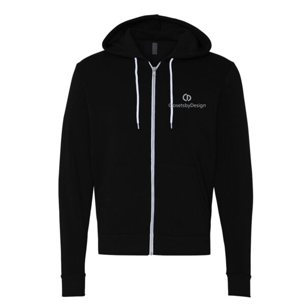 CBD Bella + Canvas Unisex Sponge Fleece Hoodie Zip Up - Black Thumbnail