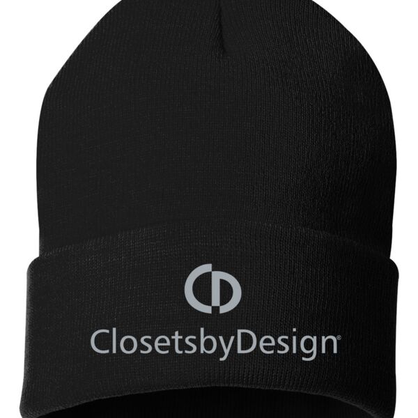 CBD Unisex Cuffed Beanie - Black Thumbnail
